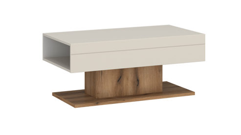 Couchtisch Wojcik aus Holz in Beige Eiche Hell Wohnprogramm Lightning - Couchtisch Cashmere & Coast Evoke Eiche - ca. 100 x 45 cm