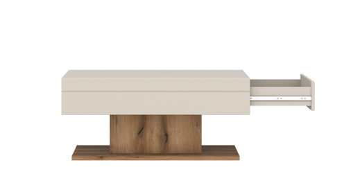 Couchtisch Wojcik aus Holz in Beige Eiche Hell Wohnprogramm Lightning - Couchtisch Cashmere & Coast Evoke Eiche - ca. 100 x 45 cm