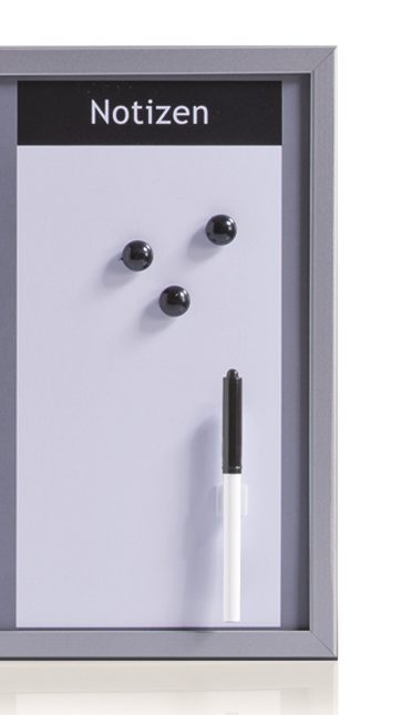 Magnettafel Zeller present aus Metall in Grau Wochenplaner & Kombitafel 3 in 1 alufarbenes Metall & Kork - ca. 60 x 40 cm