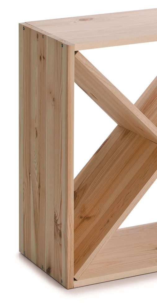 Weinregal Zeller present aus Holz in Holzfarben Weinregal bzw. Flaschenregal  unbehandeltes Kiefernholz - ca. 52 x 52 cm