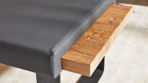 Komplettzimmer Interliving aus Holz in Dunkelgrau Interliving Schlafzimmer Serie 1025 – Komplettzimmer mit Bettbank & weiteren Extras Graphit & Balkeneiche gehackt - Liegefläche ca. 180 x 200 cm