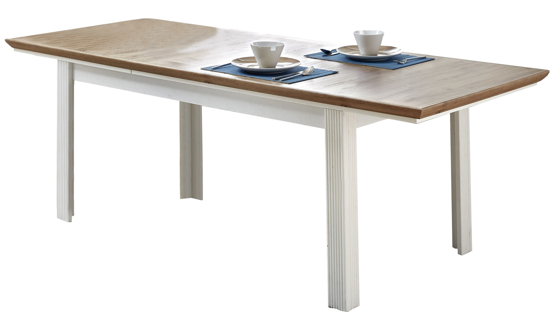 Auszugtisch Innostyle aus Holz in Weiß Möbelprogramm Jasmin - Auszugtisch Pinie & Artisan Eiche – ca. 160-220 x 90 cm