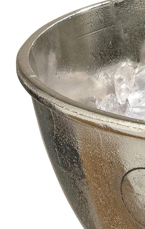 Sektkühler Boltze aus Metall in Metallfarben Champagnerkühler Woiv silberfarbenes Aluminium - Durchmesser ca. 47 cm