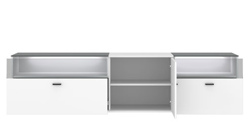Lowboard Wojcik aus Holz in Weiß Wohnprogramm Rion - Lowboard Alpinweiß - Breite ca. 210 cm