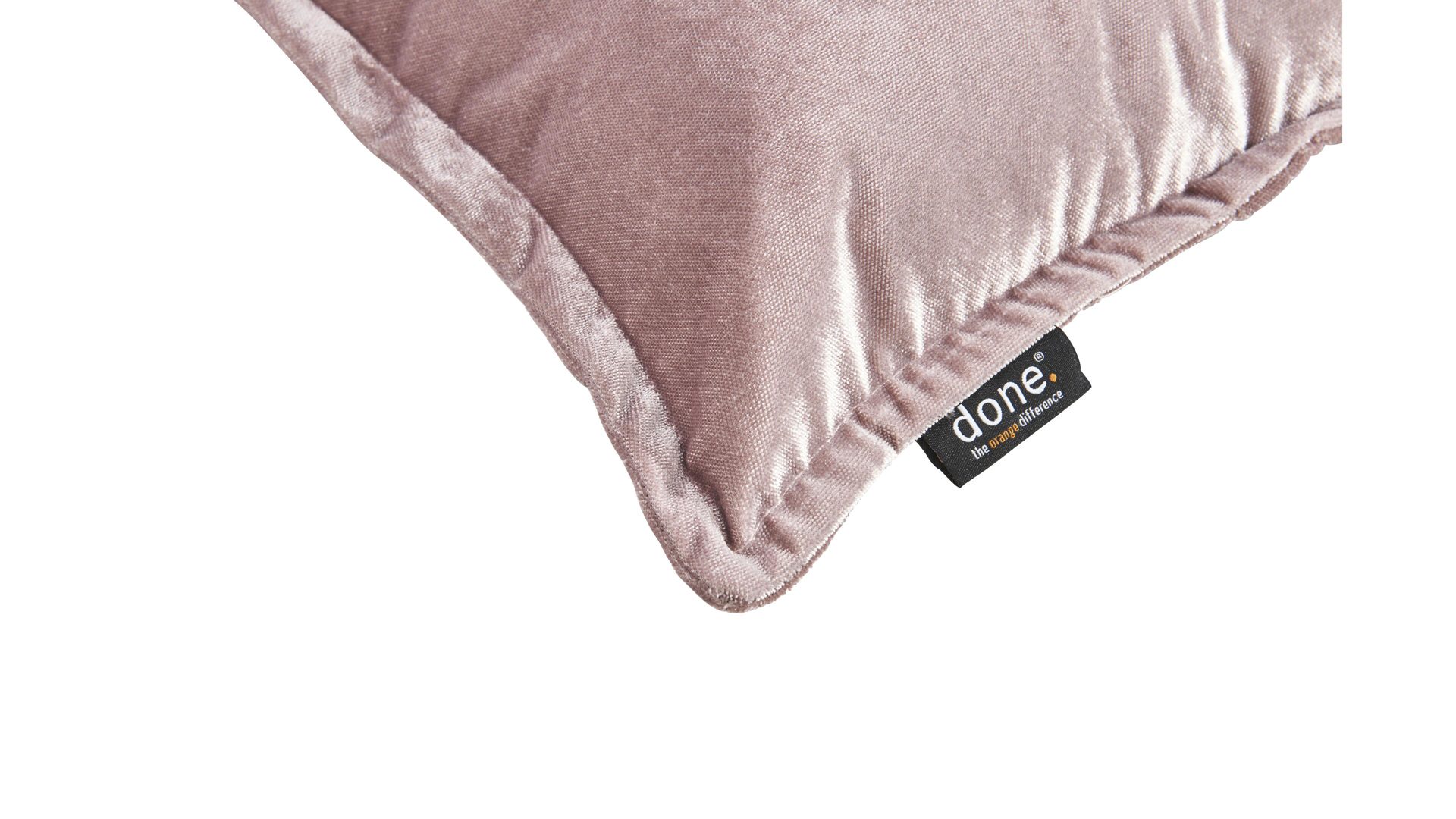 Kissenbezug /-hülle Done.® aus Stoff in Pink done.® Kissenhülle Cushion Glam altrosa Samt – ca. 45 x 45 cm