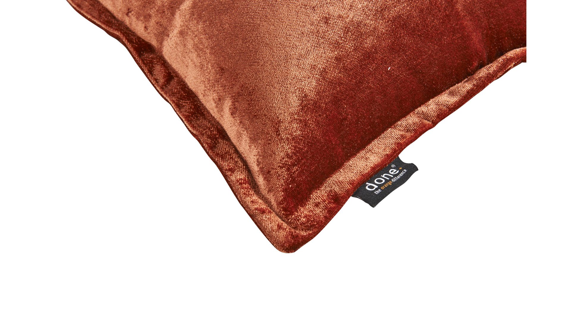 Kissenbezug /-hülle Done.® aus Stoff in Braun done.® Kissenhülle Cushion Glam rostfarbener Samt – ca. 45 x 45 cm