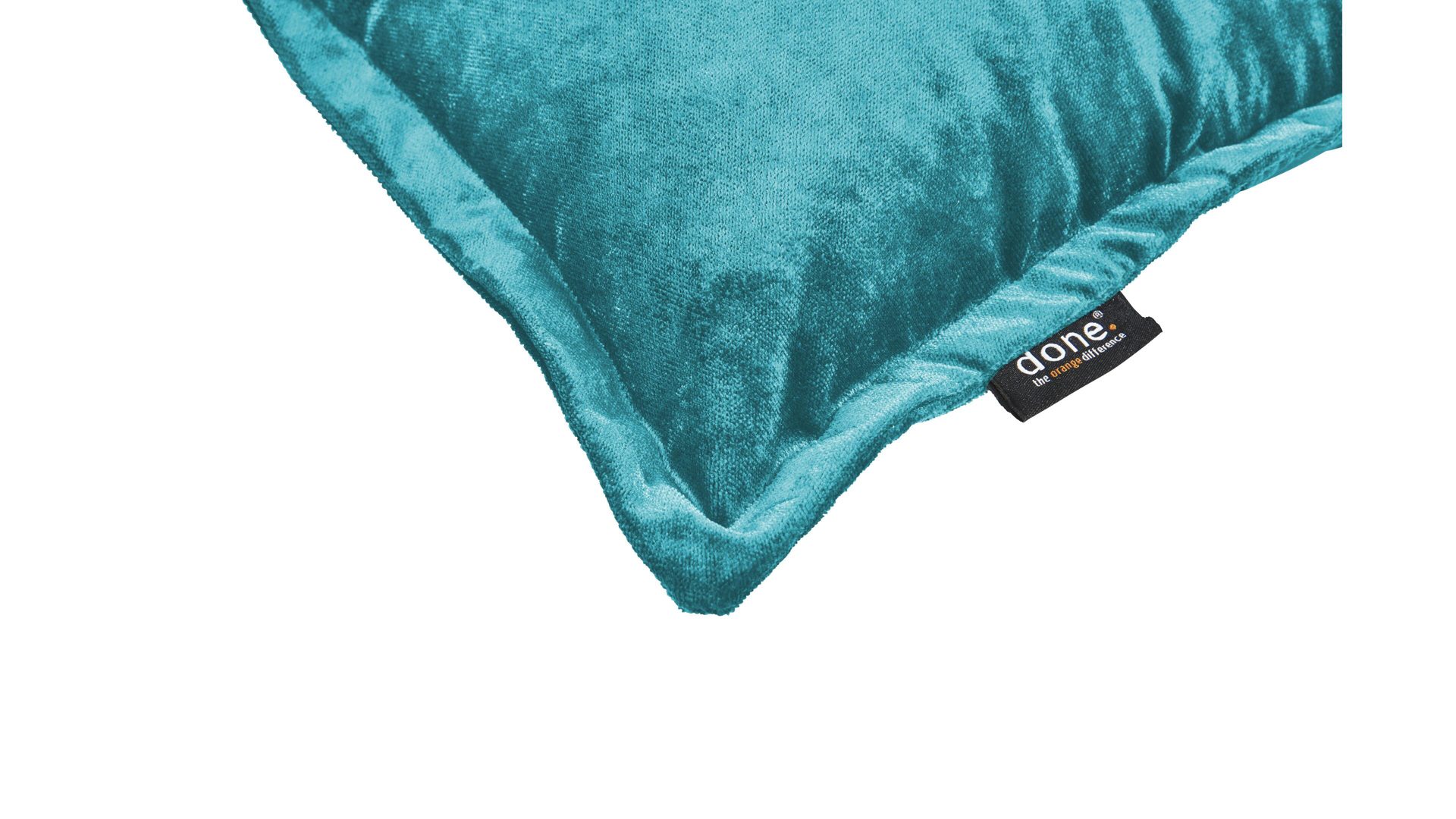 Kissenbezug /-hülle Done.® aus Stoff in Blau done.® Kissenhülle Cushion Glam aquafarbener Samt - ca. 40 x 60 cm