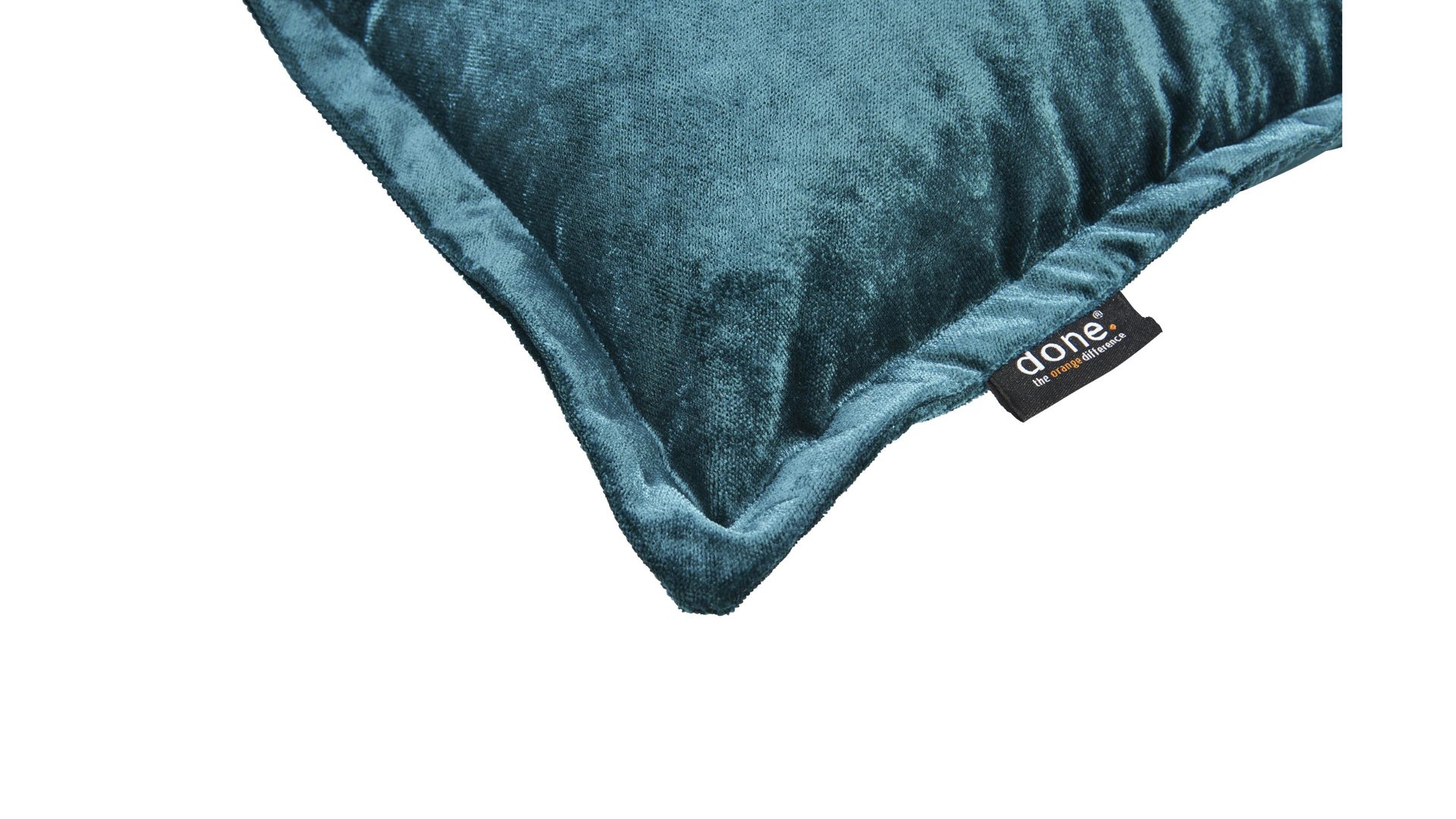 Kissenbezug /-hülle Done.® aus Stoff in Petrol done.® Kissenhülle Cushion Glam petrolfarbener Samt – ca. 45 x 45 cm