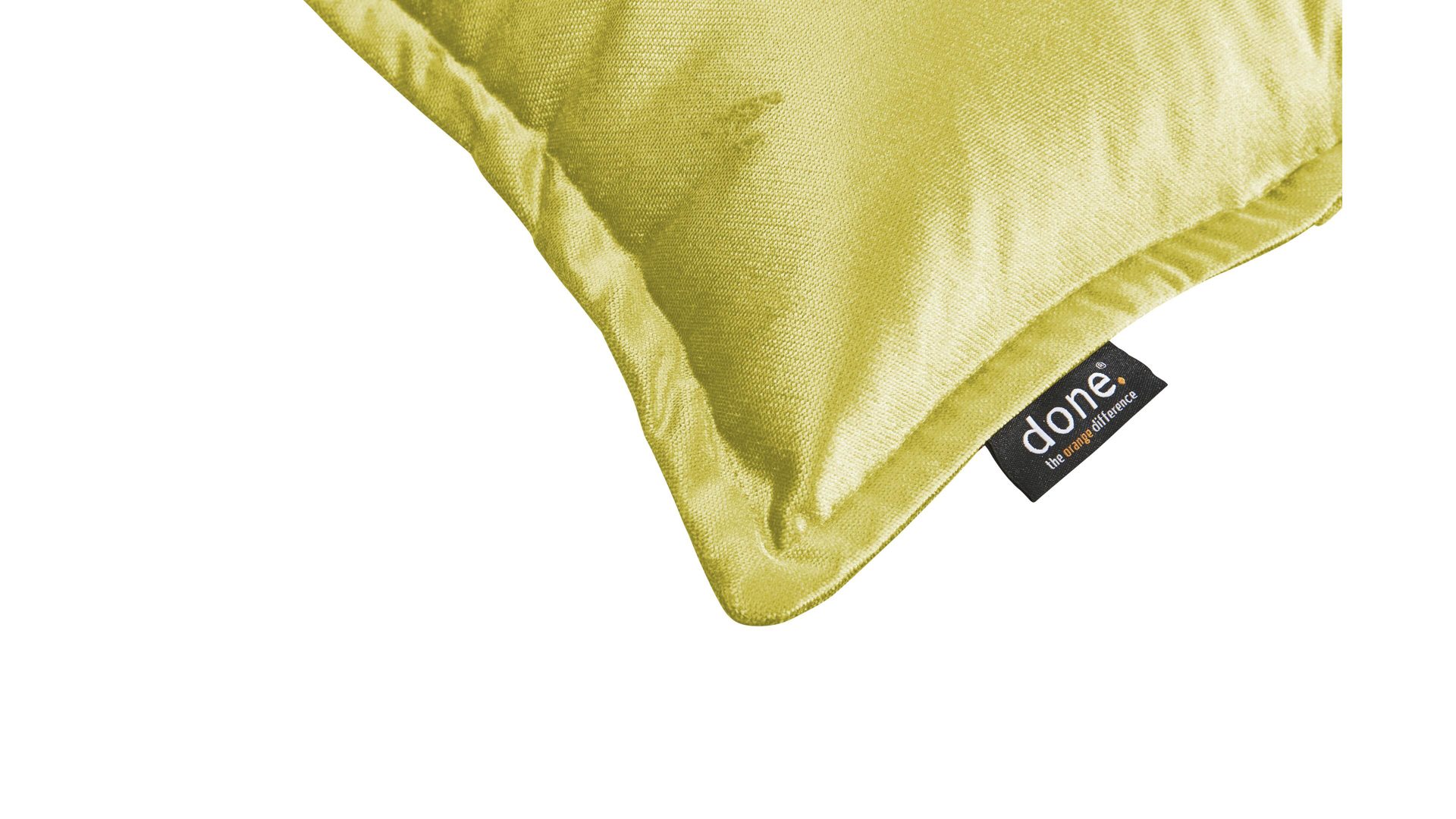 Kissenbezug /-hülle Done.® aus Stoff in Hellgrün done.® Kissenhülle Cushion Glam apfelgrüner Samt – ca. 65 x 65 cm