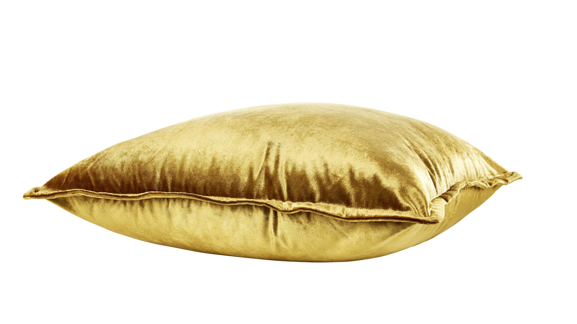 Kissenbezug /-hülle Done.® aus Stoff in Gelb done.® Kissenhülle Cushion Glam goldfarbener Samt – ca. 65 x 65 cm