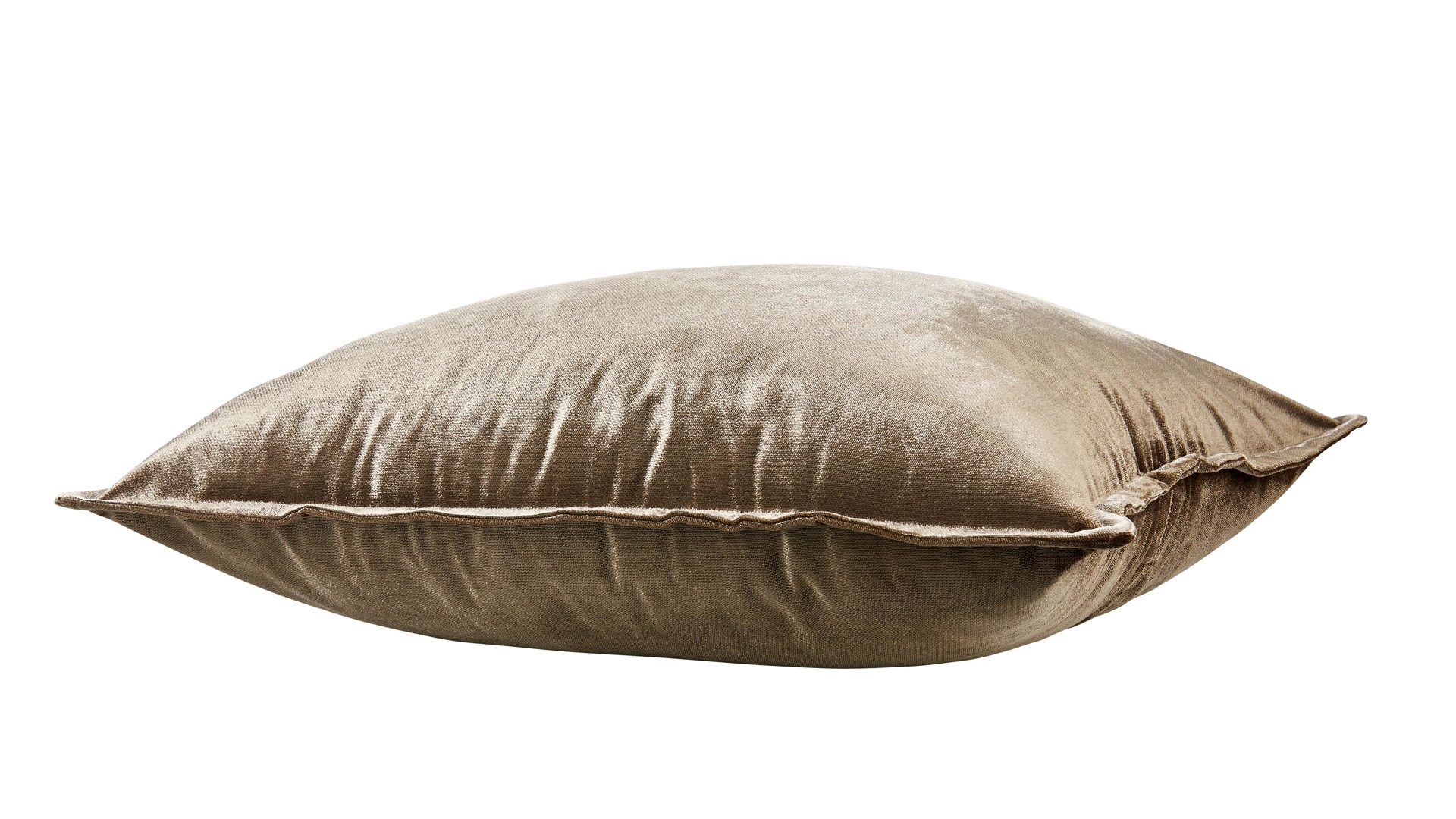 Kissenbezug /-hülle Done.® aus Stoff in Grau done.® Kissenhülle Cushion Glam taupefarbener Samt – ca. 65 x 65 cm