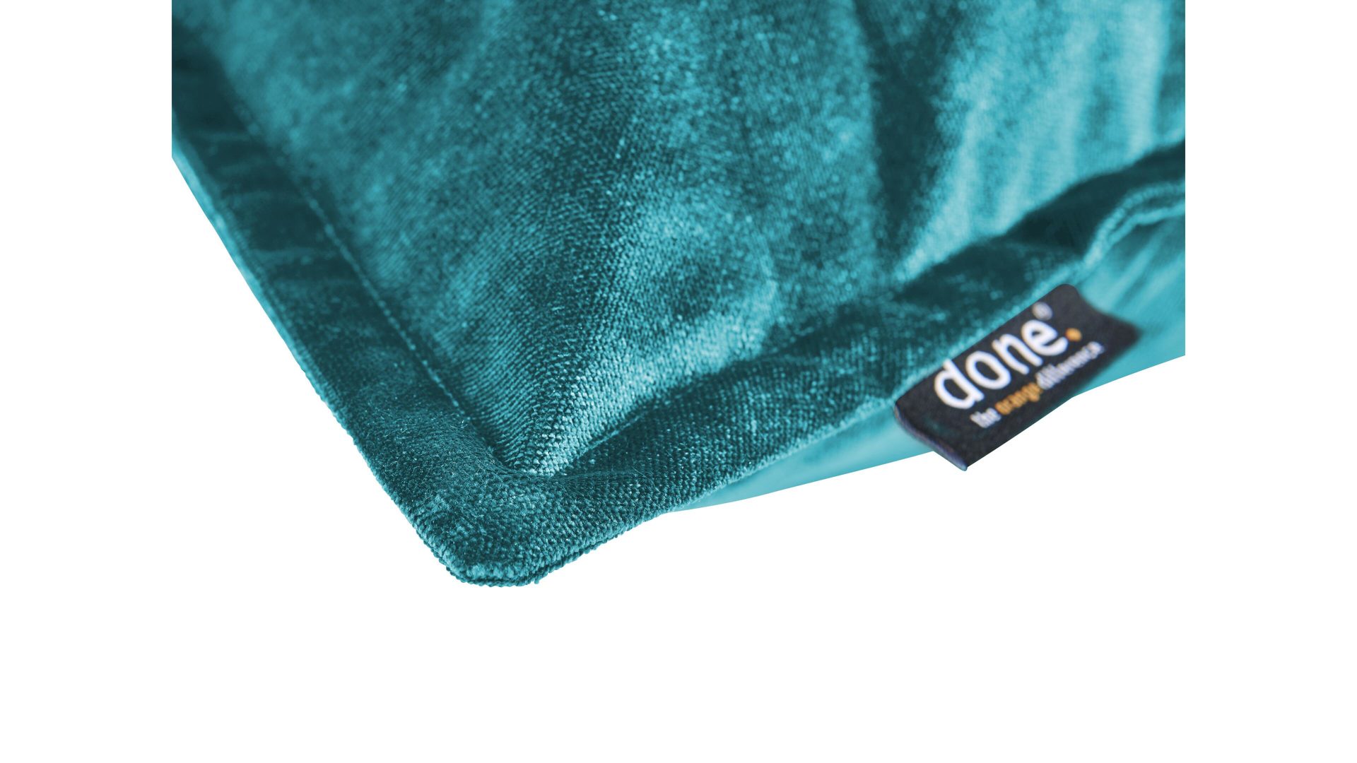 Kissenbezug /-hülle Done.® aus Stoff in Blau done.® Kissenhülle Cushion Glam aquafarbener Samt - ca. 65 x 65 cm