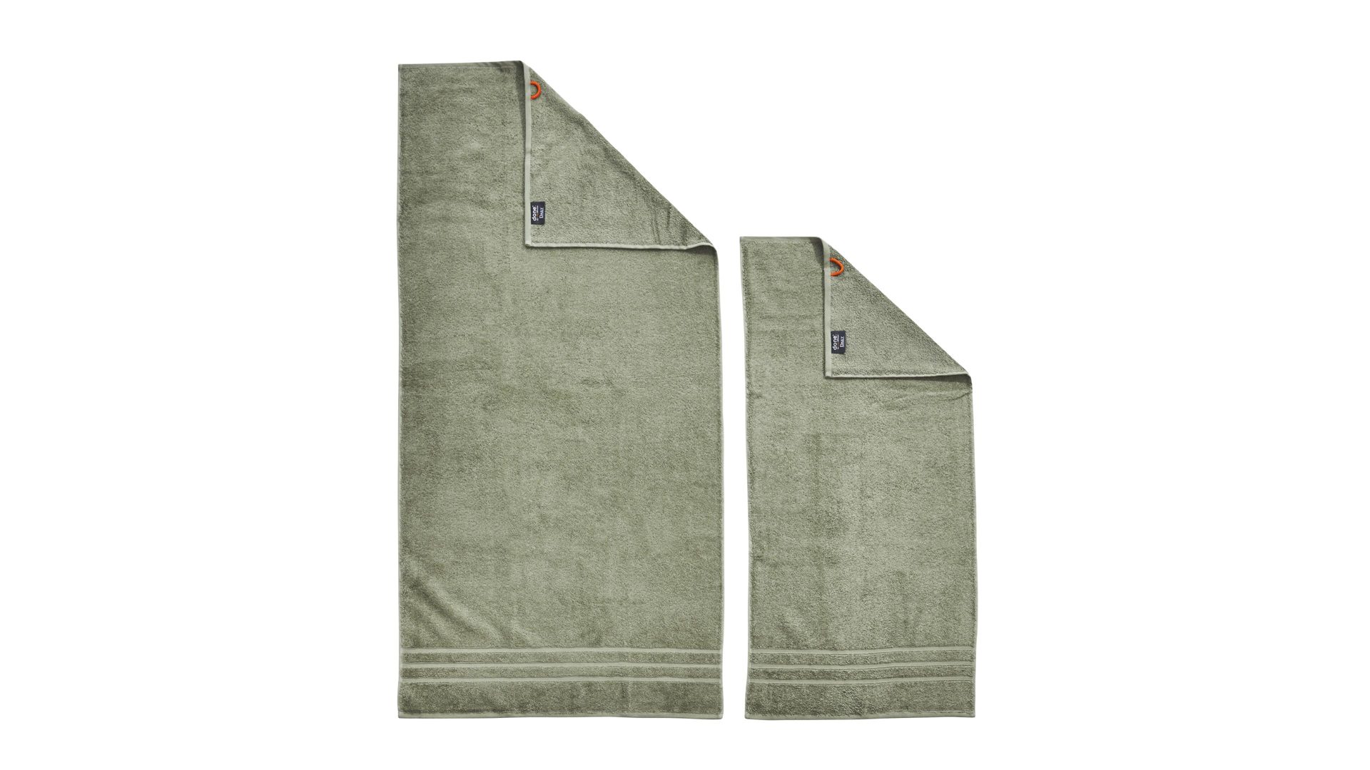 Handtuch-Set Done.® aus Stoff in Grün done.® Handtuch-Set Daily Uni eisberggrüne Baumwolle – vierteilig