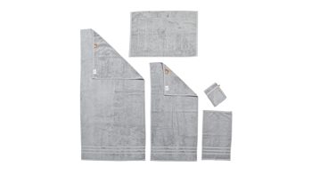 Handtuch-Set Done.® aus Stoff in Hellgrau done.® Handtuch-Set Daily Uni silberfarbene Baumwolle – fünfteilig