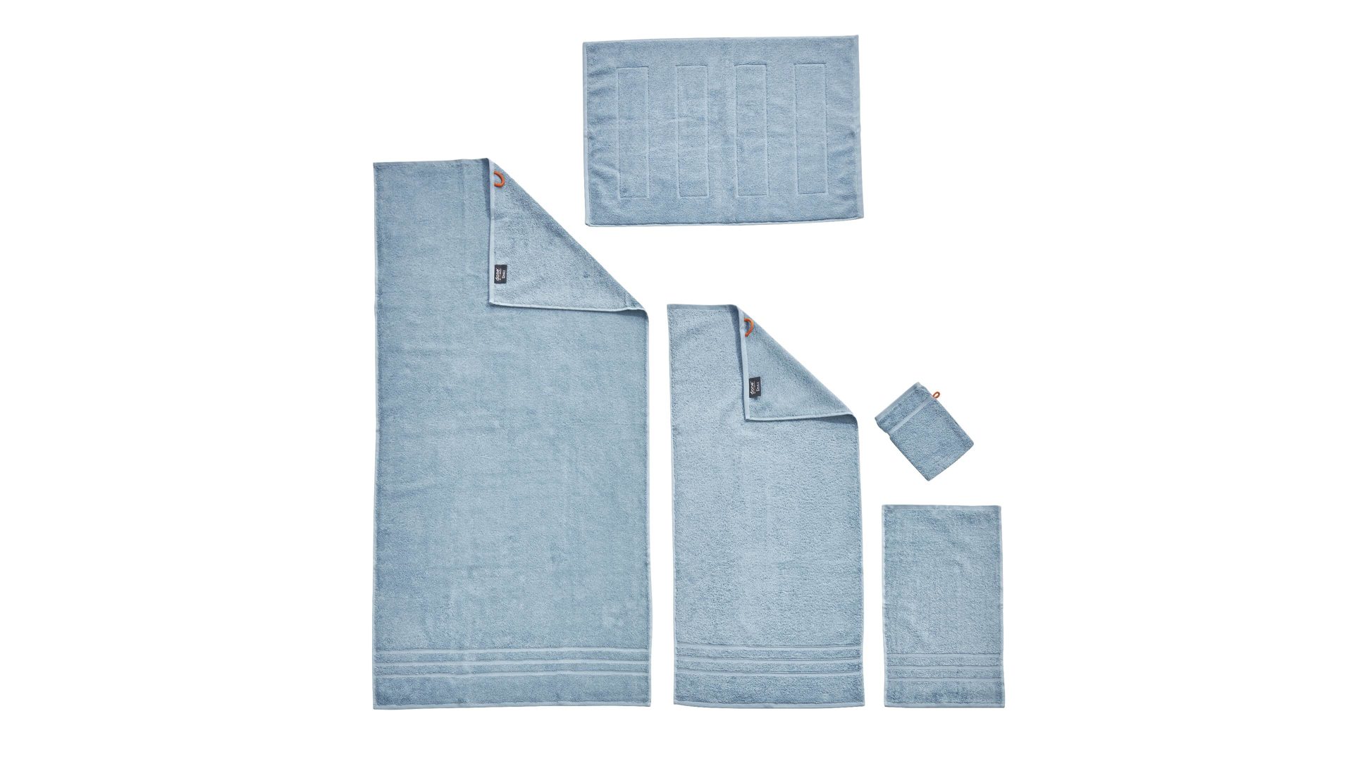 Handtuch-Set Done.® aus Stoff in Hellblau done.® Handtuch-Set Daily Uni oceanfarbene Baumwolle – fünfteilig