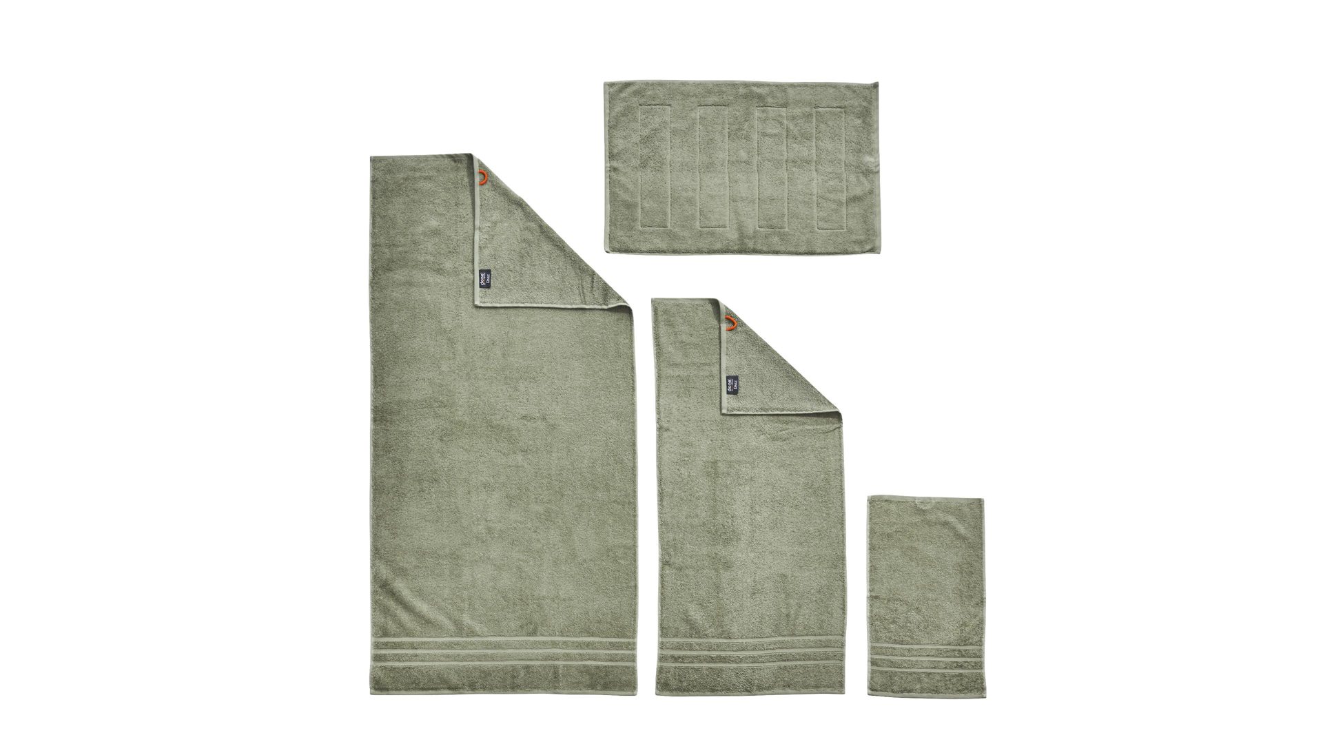 Handtuch-Set Done.® aus Stoff in Grün done.® Handtuch-Set Daily Uni eisberggrüne Baumwolle – fünfteilig