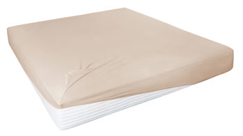 Spannbettlaken H. g. hahn haustextilien® aus Stoff in Beige HAHN Spannbettlaken für Boxspringbetten dünenfarbenes Feinjersey – ca. 190 x 200 cm