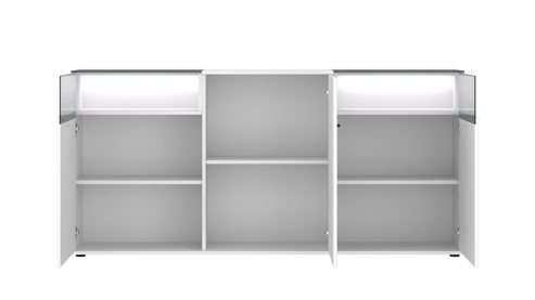 Sideboard Wojcik aus Holz in Weiß Wohnprogramm Rion - Sideboard Alpinweiß - Breite ca. 180 cm