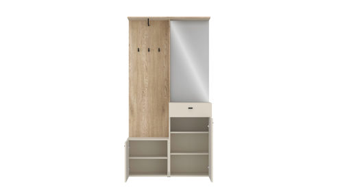 Garderobe Wojcik aus Holz in Beige Garderobe Romea Cashmere & Cremona Eiche Torro - ca. 100 x 192 cm