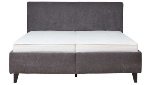 Polsterbett Interliving aus Stoff in Anthrazit Interliving Bettensystem Serie 1420 - Polsterbett anthrazitfarbener Bezug Vera & schwarze Holzfüße W016-15 - Liegefläche ca. 180 x 200 cm