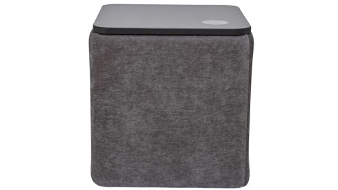 Nachtkommode Interliving aus Stoff in Anthrazit Interliving Bettensystem Serie 1420 - Nachtkonsole anthrazitfarbener Bezug Vera - ca. 48 x 48 cm