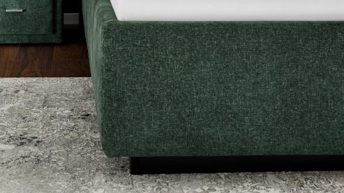 Polsterbett Interliving aus Stoff in Grün Interliving Bettensystem Serie 1420 - Polsterbett moosgrüne Chenille Toni - Liegefläche ca. 180 x 200 cm
