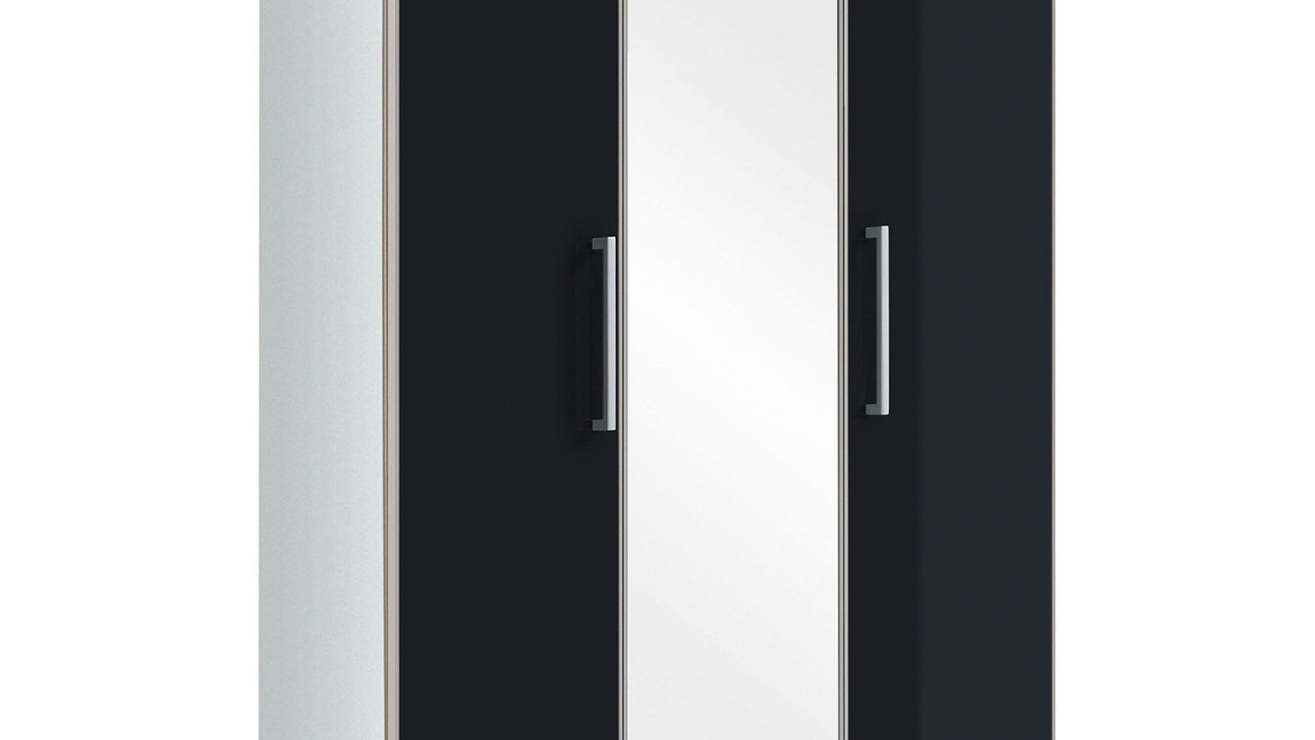 Garderobenschrank Voss möebel aus Glas in Schwarz VOSS MÖBEL Garderobenschrank Santina als Dielenmöbel weißer Lack & anthrazitfarbenes Glas – drei Türen