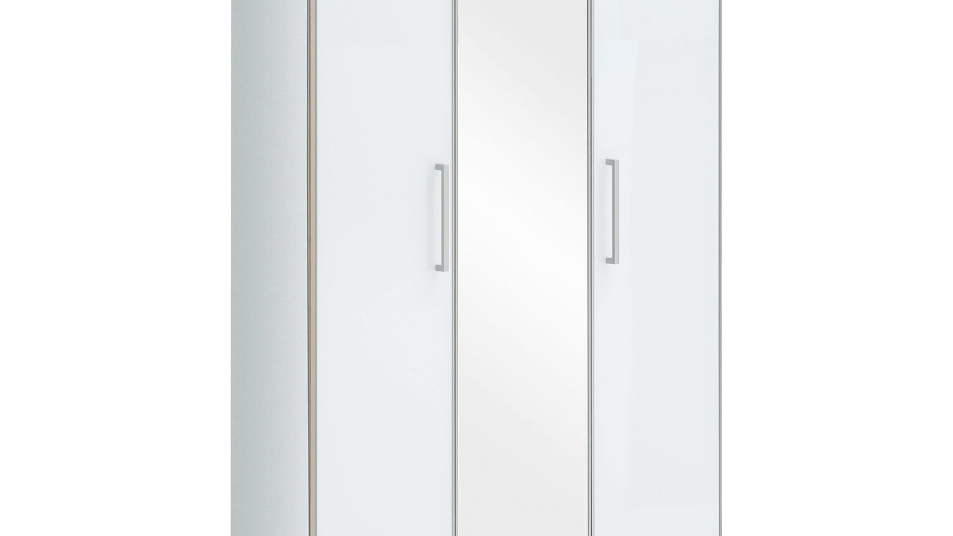 Garderobenschrank Voss möebel aus Glas in Weiß VOSS MÖBEL Garderobenschrank Santina als Dielenmöbel weißer Lack & weißes Glas – drei Türen