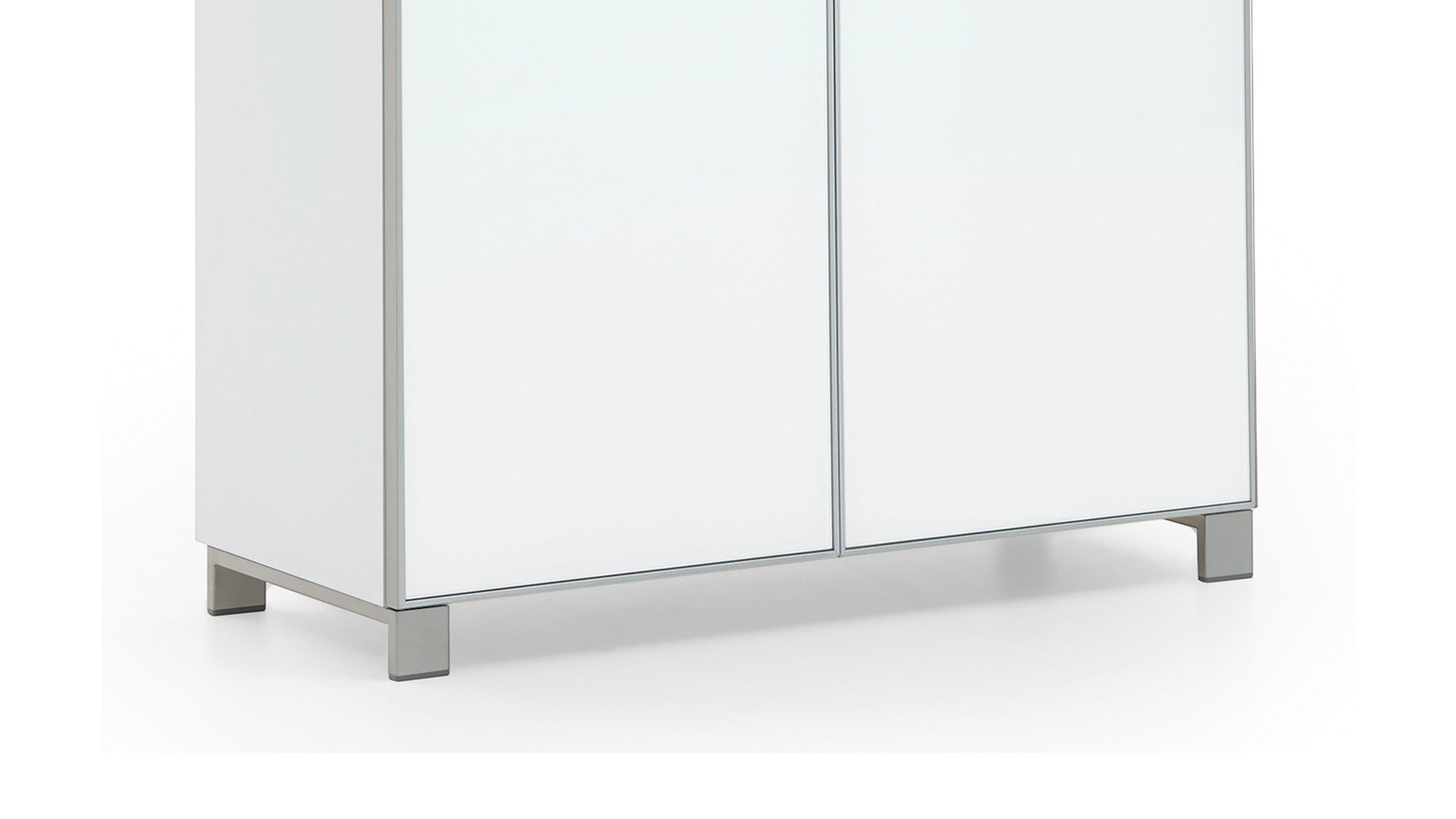 Schuhschrank Voss möebel aus Glas in Weiß VOSS MÖBEL Schuhschrank Santina als Dielenmöbel weißer Lack & weißes Glas – zwei Türen