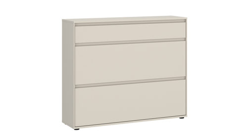 Garderobe Wojcik aus Holz in Beige Garderobenprogramm Zapato - Schuhkommode Cashmere - ca. 112 x 98 cm