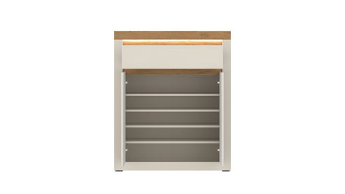 Kommode Wojcik aus Holz in Beige Garderobenprogramm Naxxar - Kommode Cashmere & Stein Eiche - ca. 94 x 114 cm