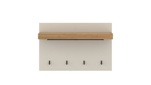 Wandgarderobe Wojcik aus Holz in Beige Garderobenprogramm Naxxar - Wandgarderobe Cashmere & Stein Eiche - ca. 94 x 62 cm