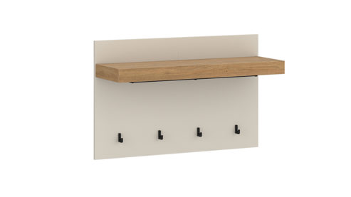 Wandgarderobe Wojcik aus Holz in Beige Garderobenprogramm Naxxar - Wandgarderobe Cashmere & Stein Eiche - ca. 94 x 62 cm