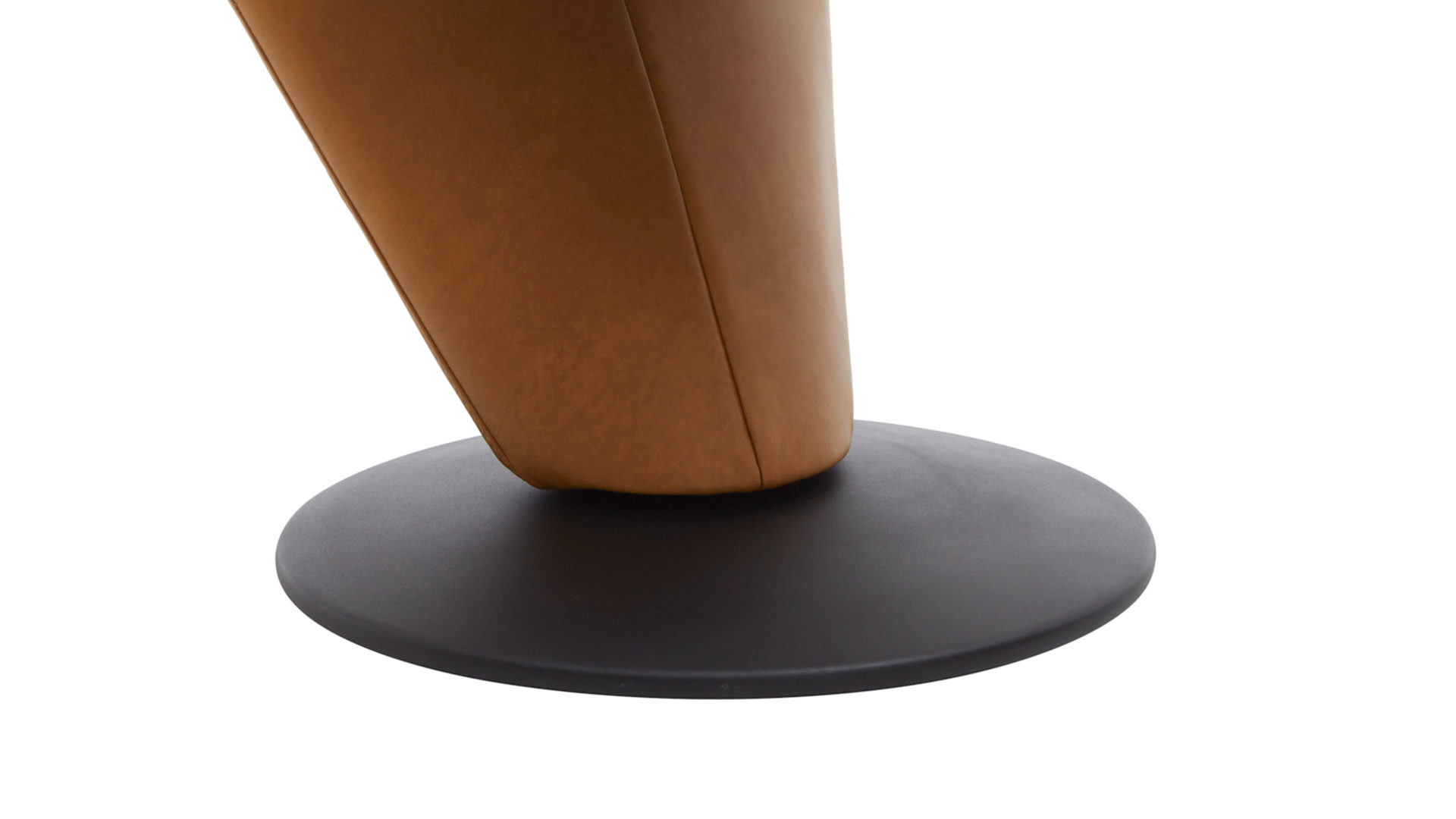 Polsterstuhl combinessa aus Leder in Orange Combinessa Genzo - Dreh-Polsterstuhl curcumafarbenes Leder Cloud