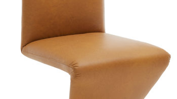 Polsterstuhl combinessa aus Leder in Orange Combinessa Genzo - Dreh-Polsterstuhl curcumafarbenes Leder Cloud