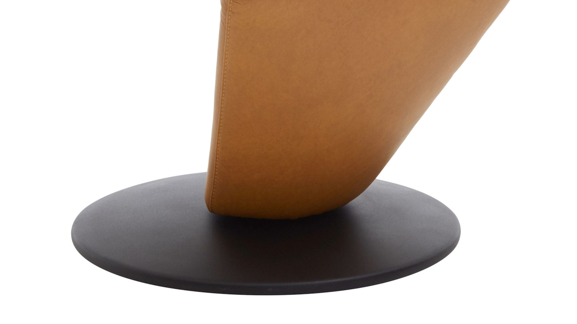 Polsterstuhl combinessa aus Leder in Orange Combinessa Genzo - Dreh-Polsterstuhl curcumafarbenes Leder Cloud