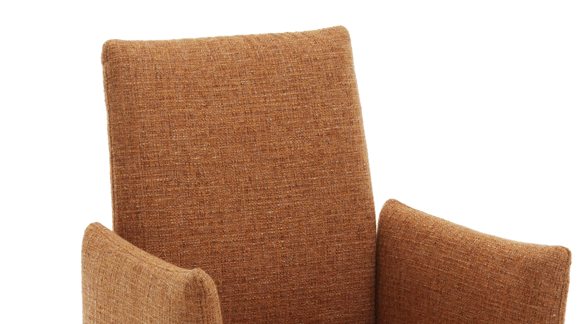 Polsterstuhl combinessa aus Leder in Orange Combinessa Genzo - Dreh-Armlehnstuhl curcumafarbener Webstoff 775-71