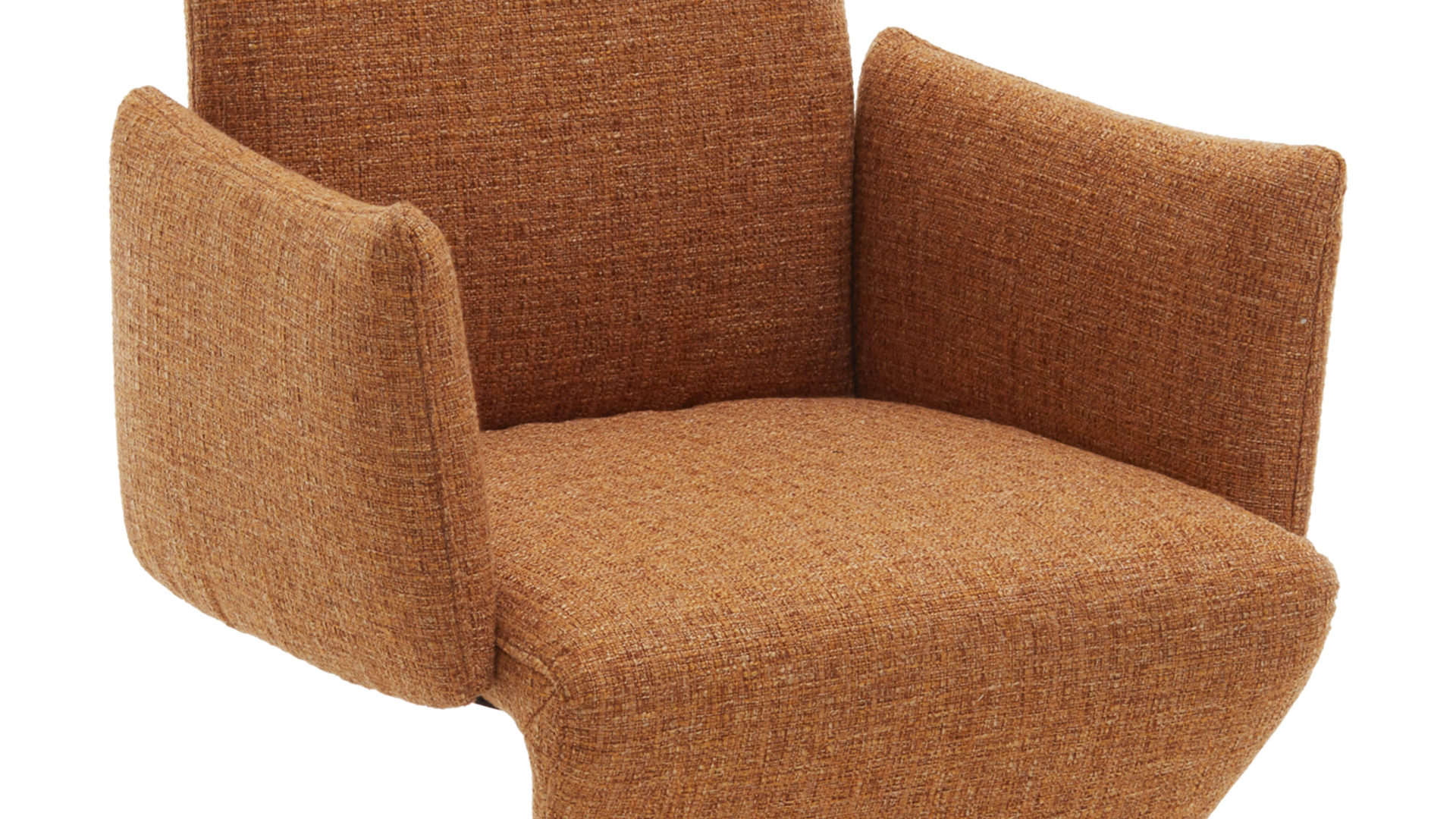 Polsterstuhl combinessa aus Leder in Orange Combinessa Genzo - Dreh-Armlehnstuhl curcumafarbener Webstoff 775-71