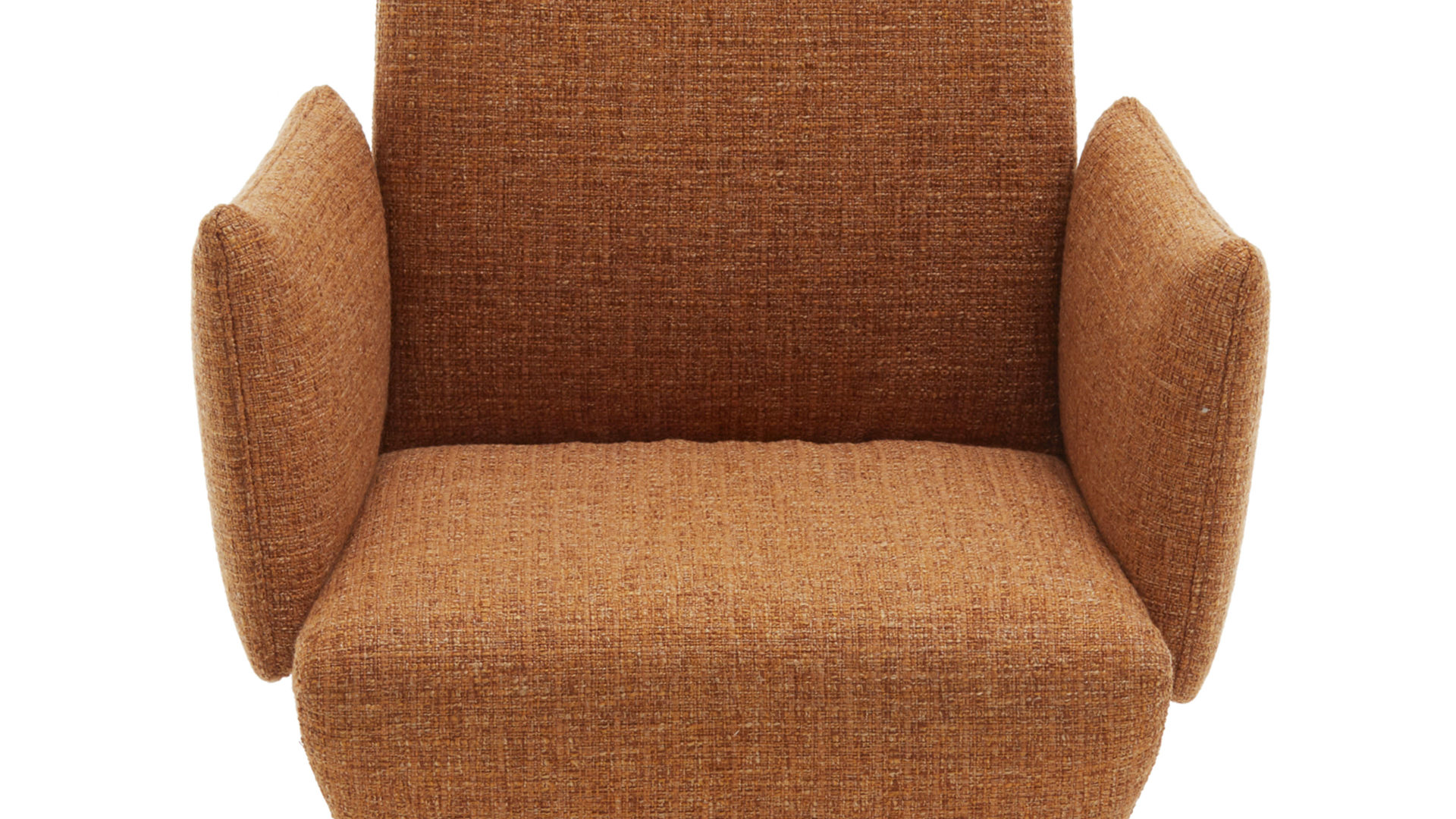 Polsterstuhl combinessa aus Leder in Orange Combinessa Genzo - Dreh-Armlehnstuhl curcumafarbener Webstoff 775-71