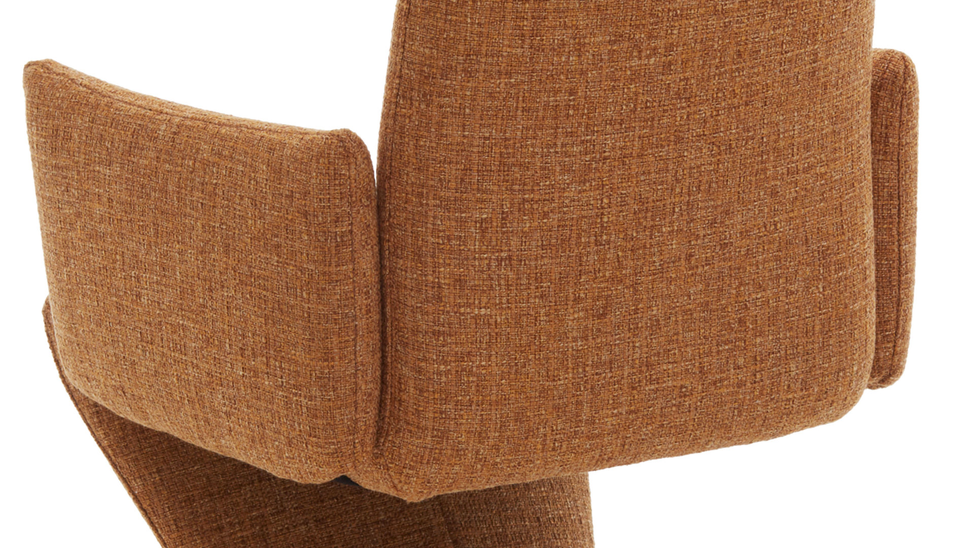 Polsterstuhl combinessa aus Leder in Orange Combinessa Genzo - Dreh-Armlehnstuhl curcumafarbener Webstoff 775-71