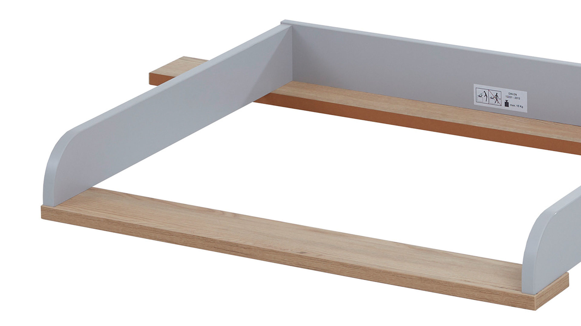 Wickelaufsatz Paidi aus Holz in Hellgrau PAIDI Babyzimmerprogramm Benne - Wickelaufsatz Kieselgrau & Montana Eiche