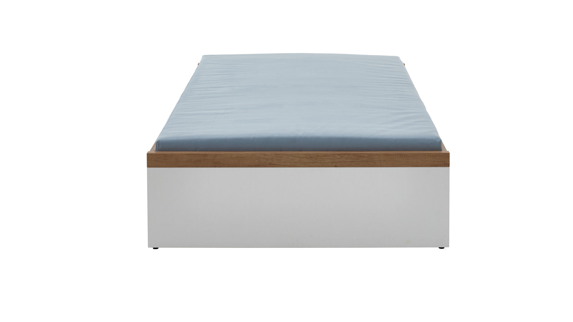 Bettgestell Paidi aus Holz in Weiß PAIDI Jugendzimmerprogramm Oscar - Studioliege Kreideweiß & Nebraska Eiche – Liegefläche ca. 120 x 200 cm