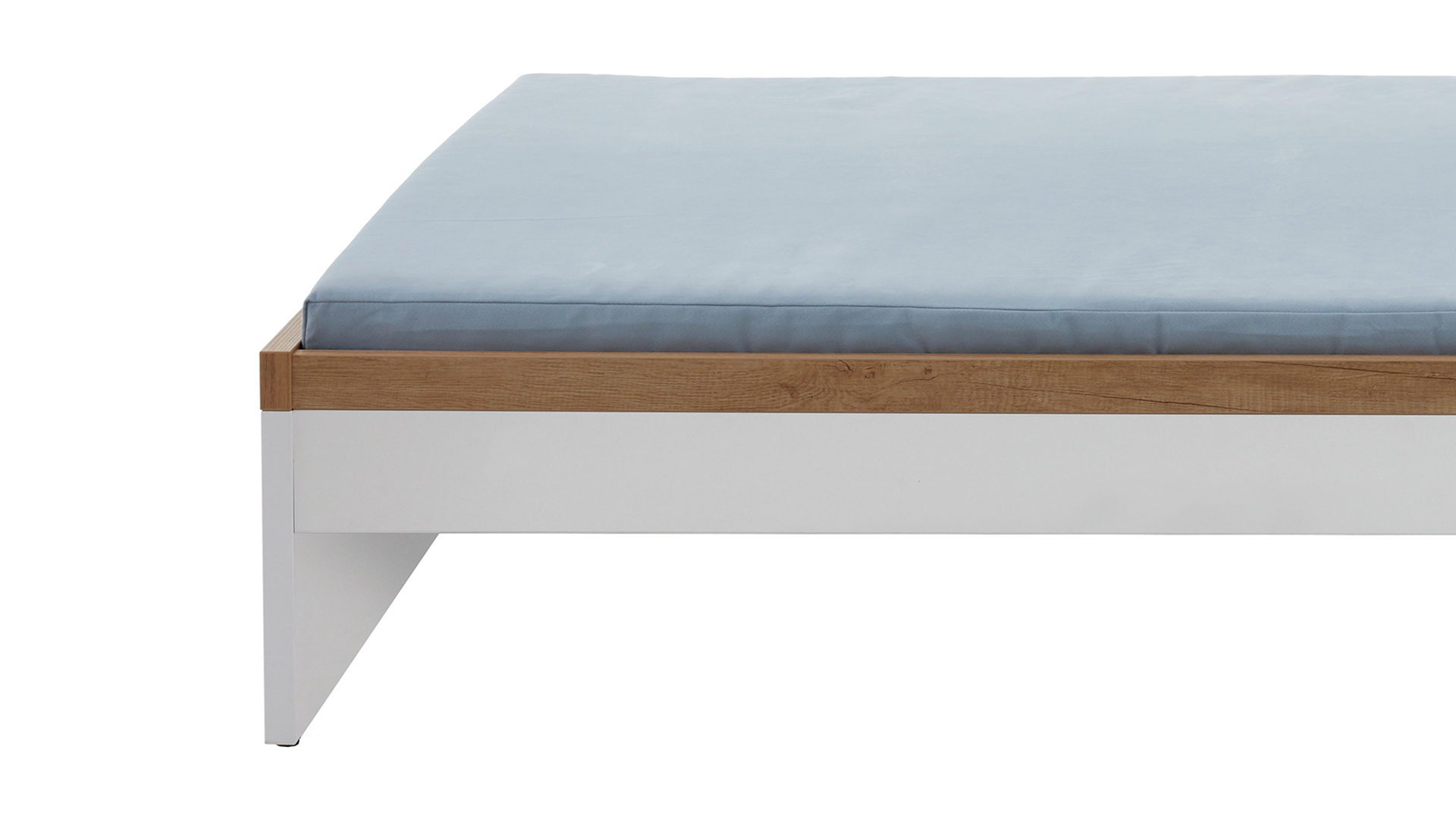 Einzelbett Paidi aus Holz in Weiß PAIDI Jugendzimmerprogramm Oscar - Studioliege Kreideweiß & Nebraska Eiche – Liegefläche ca. 90 x 200 cm