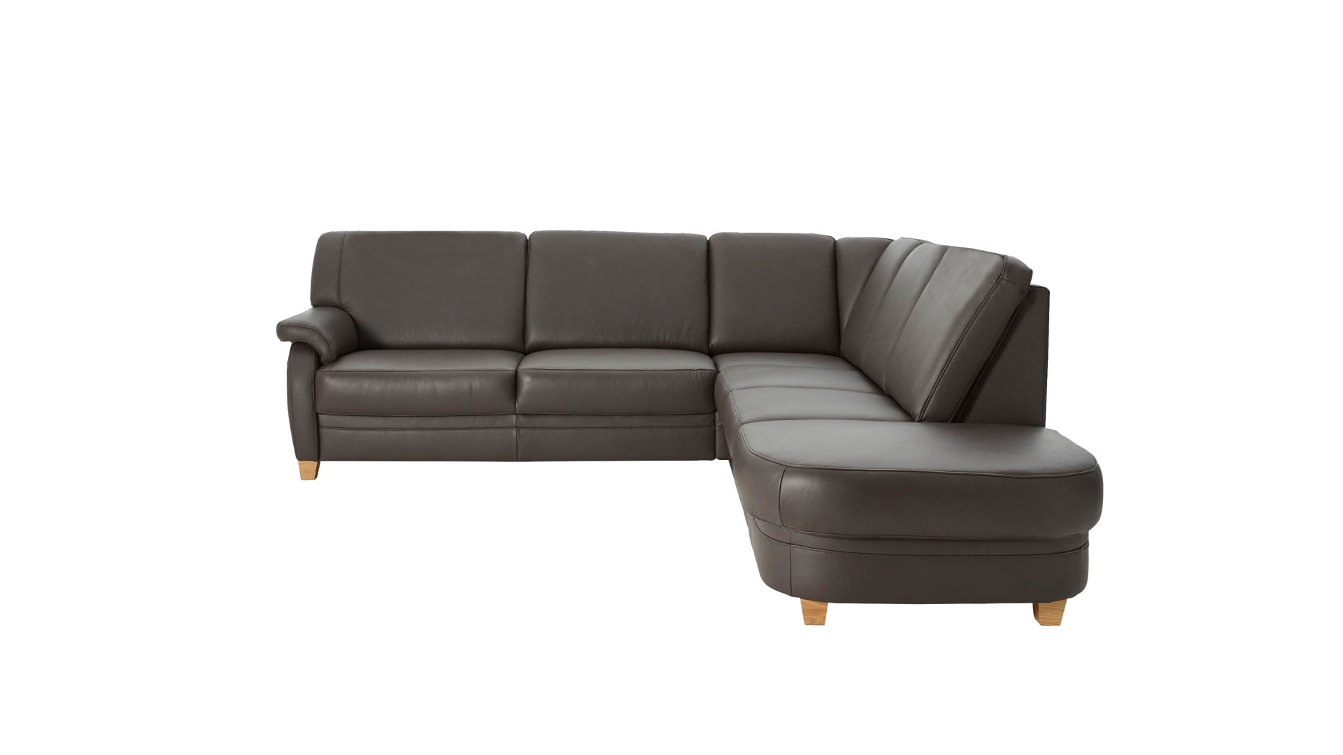 Ecksofa OrthoSedis aus Leder in Braun OrthoSedis Eckkombination MM-PN1004 schokofarbenes Leder Torro & Buche – Stellfläche ca. 259 x 272 cm