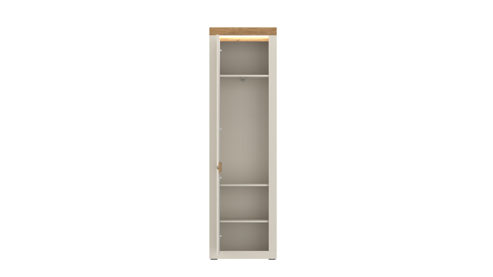 Garderobenschrank Wojcik aus Holz in Beige Garderobenprogramm Naxxar - Garderobenschrank Cashmere & Stein Eiche - ca. 59 x 205 cm