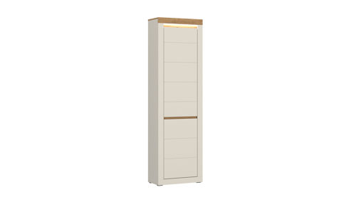 Garderobenschrank Wojcik aus Holz in Beige Garderobenprogramm Naxxar - Garderobenschrank Cashmere & Stein Eiche - ca. 59 x 205 cm