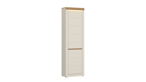 Garderobenschrank Wojcik aus Holz in Beige Garderobenprogramm Naxxar - Garderobenschrank Cashmere & Stein Eiche - ca. 59 x 205 cm