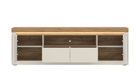 Lowboard Wojcik aus Holz in Beige Wohnprogramm Naxxar - Lowboard Cashmere & Stein Eiche - ca. 194 x 63 cm