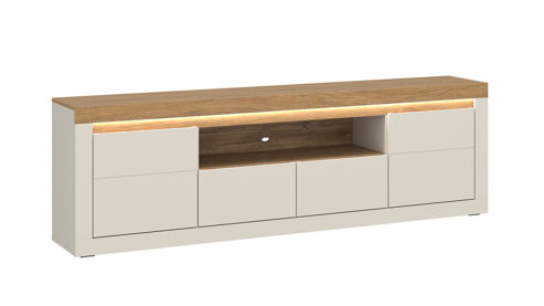 Lowboard Wojcik aus Holz in Beige Wohnprogramm Naxxar - Lowboard Cashmere & Stein Eiche - ca. 194 x 63 cm