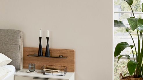 Paneel Interliving aus Holz in Holzfarben Interliving Schlafzimmer Serie 1035 – Nachtschrank-Paneel-Set Riffholz & Rauchglas - zweiteilig, ca. 60 cm